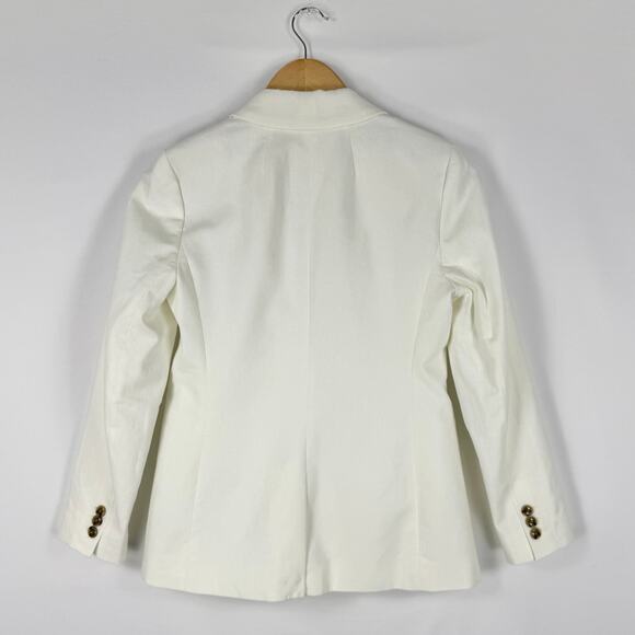 J Crew Factory Womens Linen Blend One Button Blazer Size 2 Petite White - Picture 9 of 16